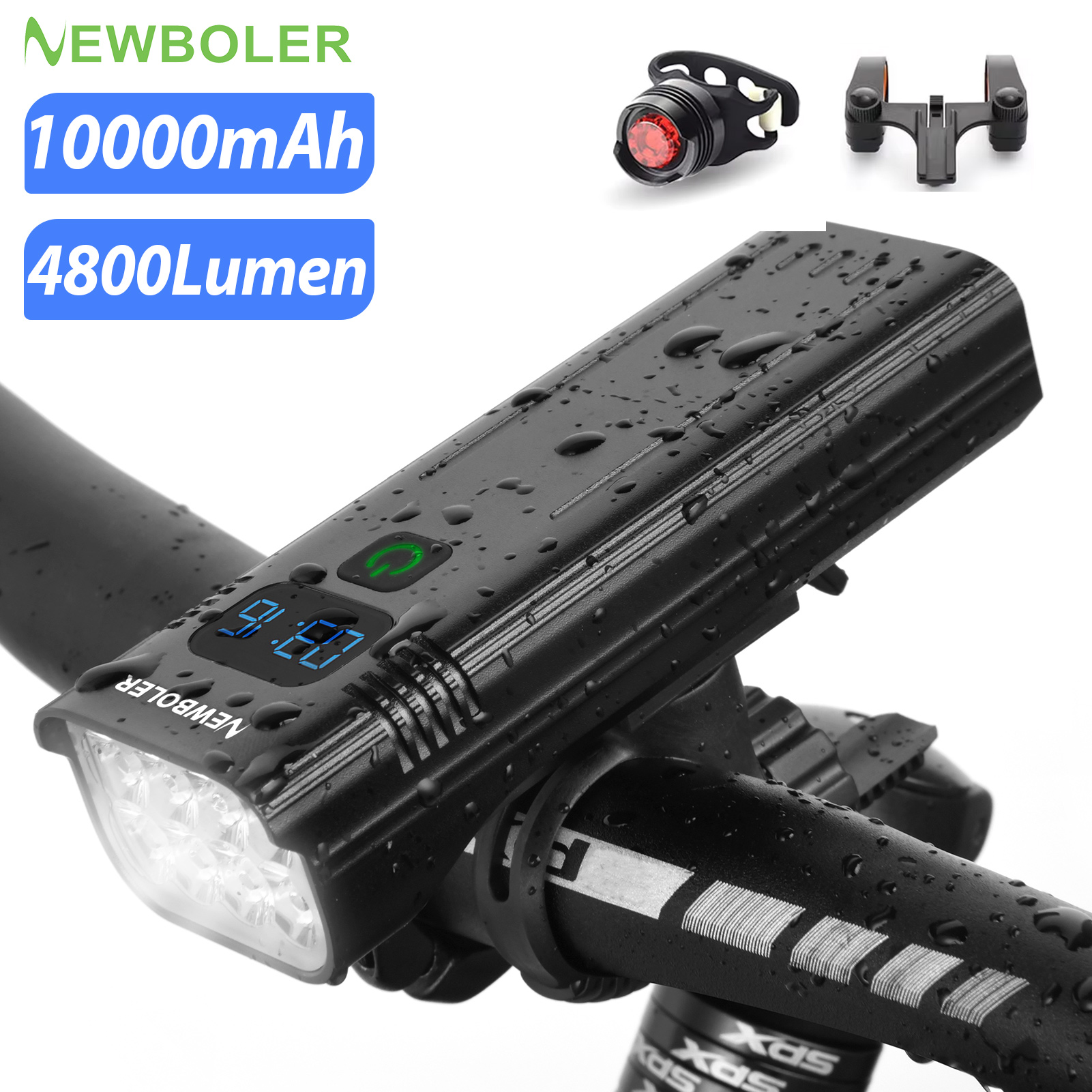 Mountain Biking Backpack - NEWBOLER Bicycle Light USB Chargeable 4800