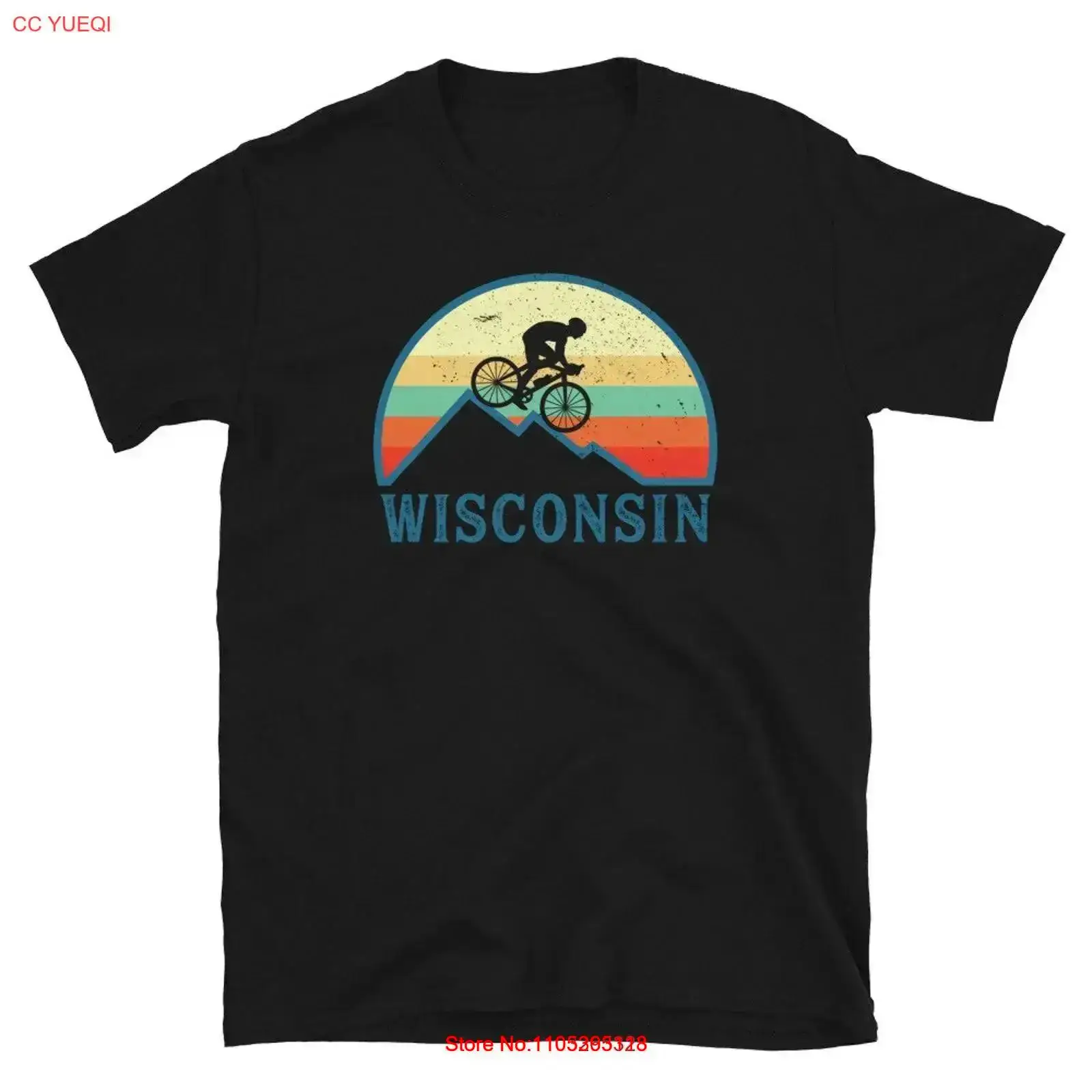 Mountain Biking Wisconsin - Mountain Bike T Shirt Wisconsin State