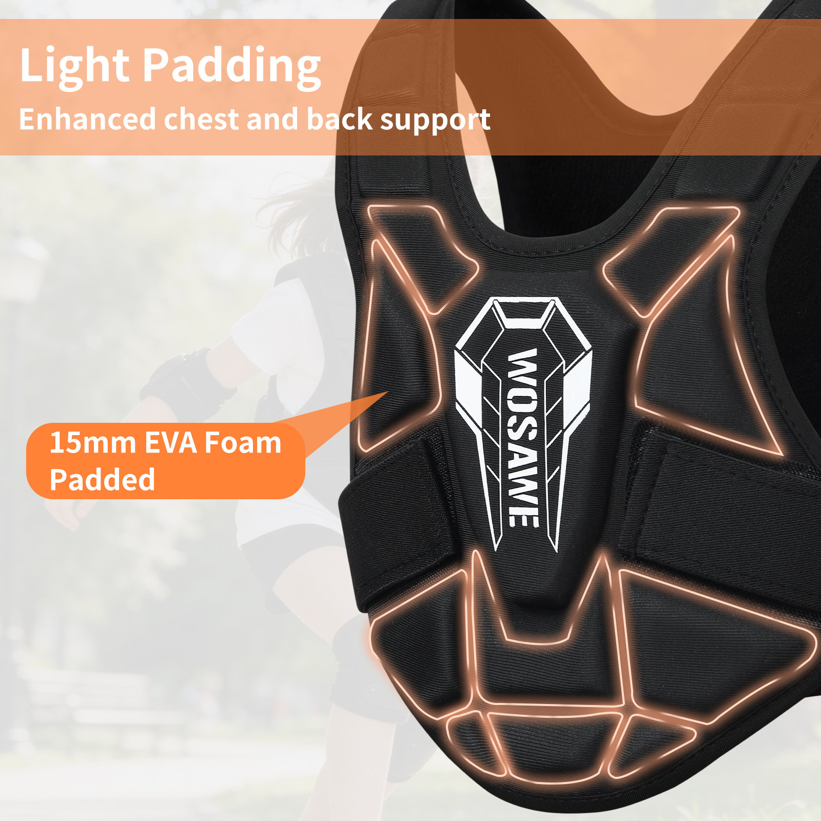 WOSAWE Youth Chest Vest Kids M - Mountain Biking Body Armour recension och pris